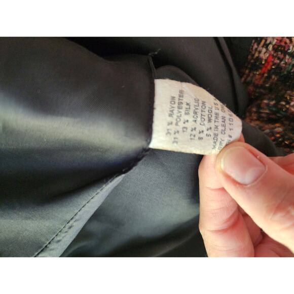 Enrico Baldini Women's Lined Tweed Bllazer Size 12 Silk Rayon Blend - Picture 6 of 6